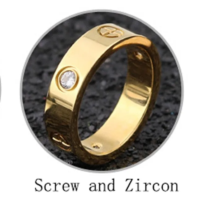 Luxury Brand Love Nail CZ Wedding Ring