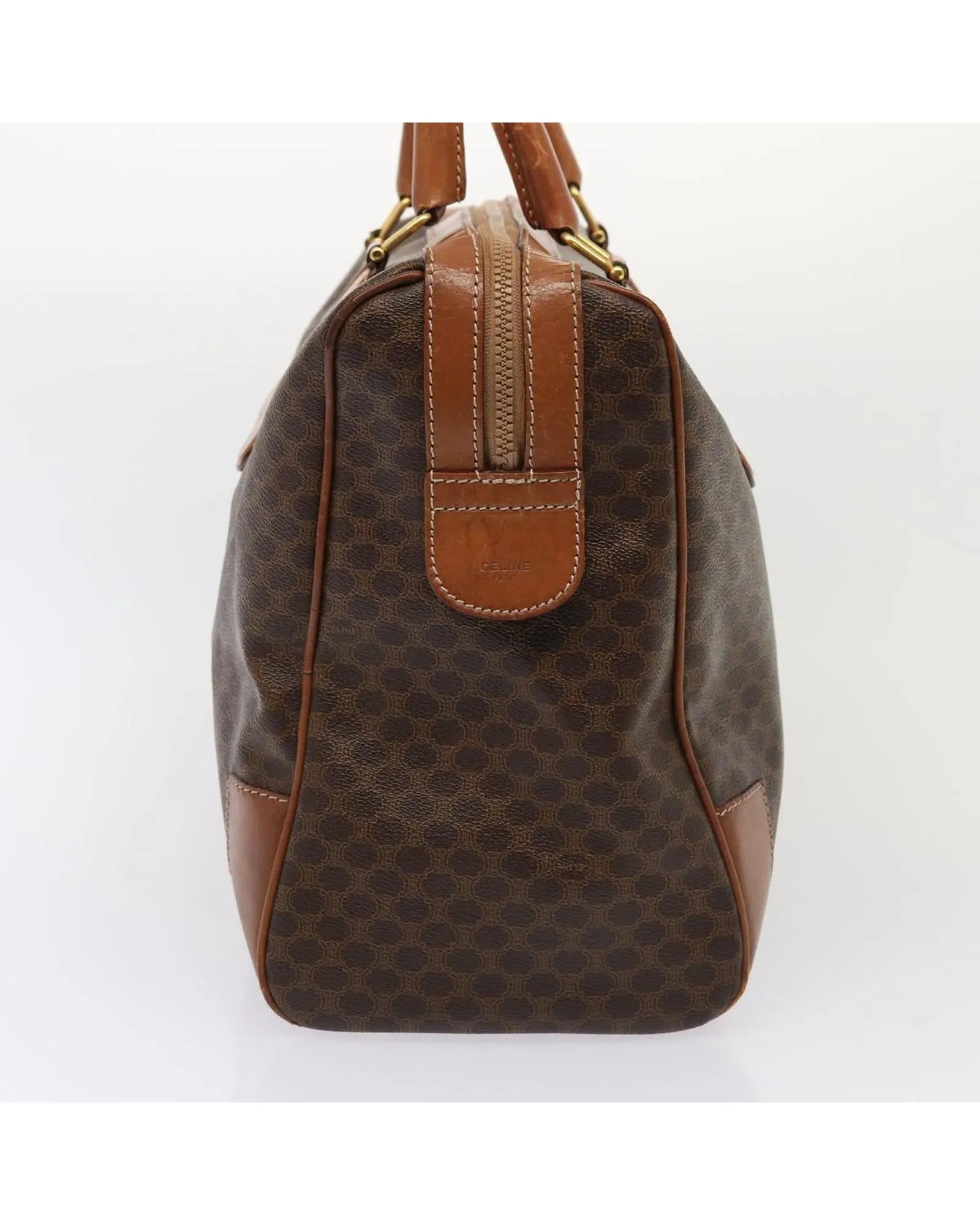 Macadam Canvas Boston Bag Brown PVC Leather