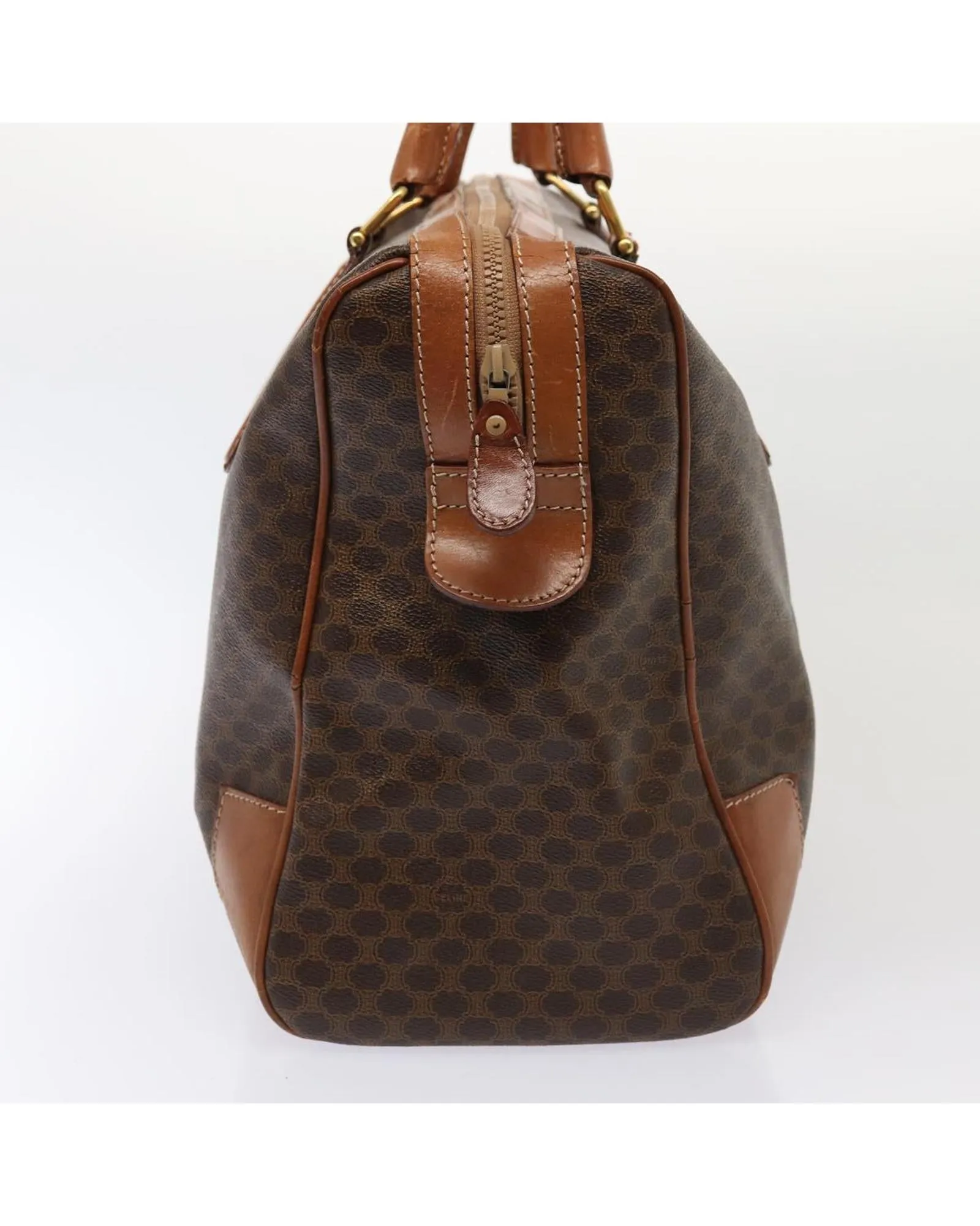 Macadam Canvas Boston Bag Brown PVC Leather