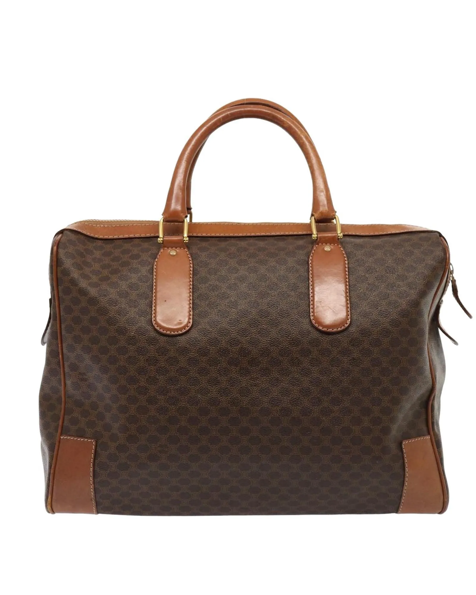 Macadam Canvas Boston Bag Brown PVC Leather