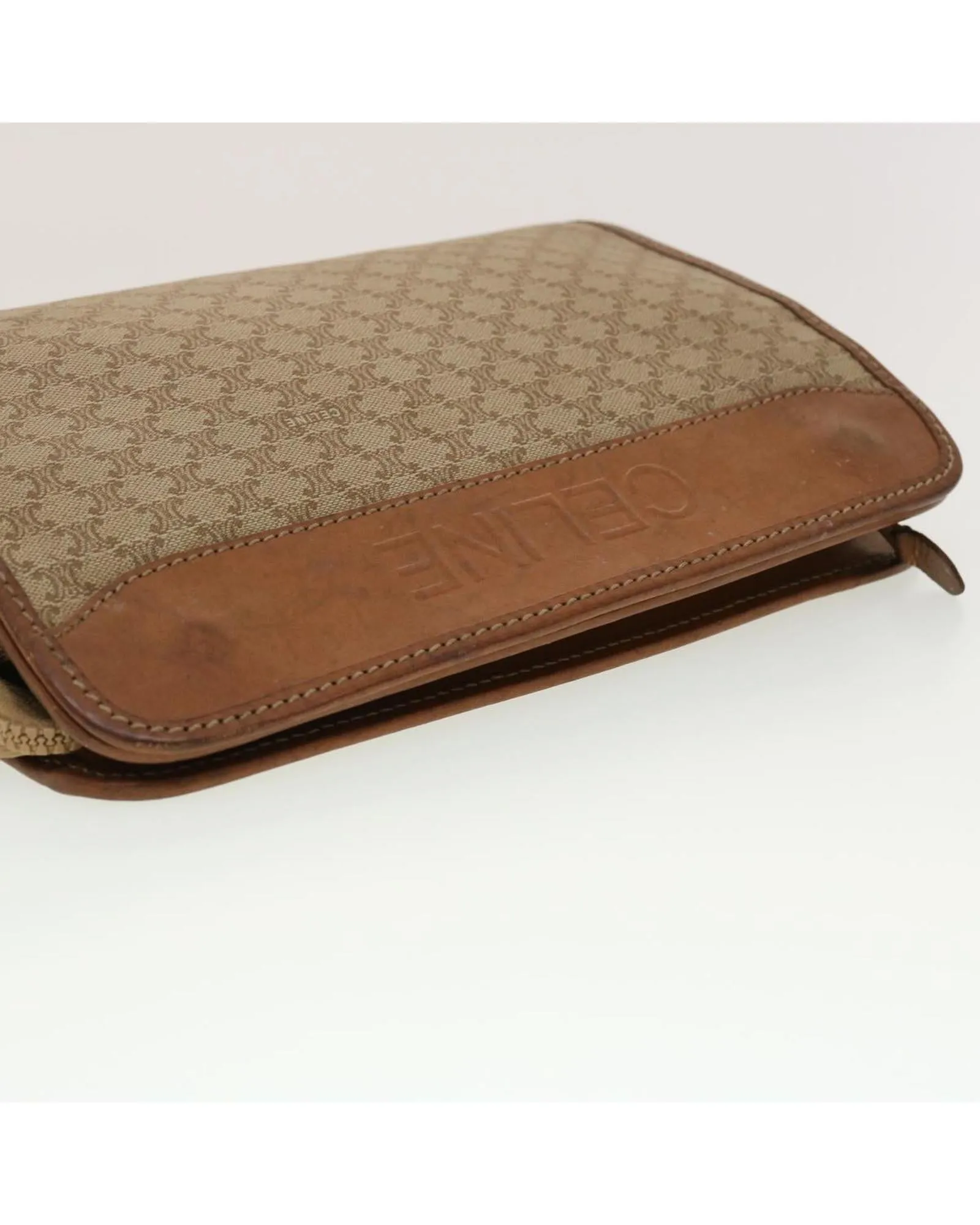 Macadam Canvas Clutch Bag in Beige PVC Leather