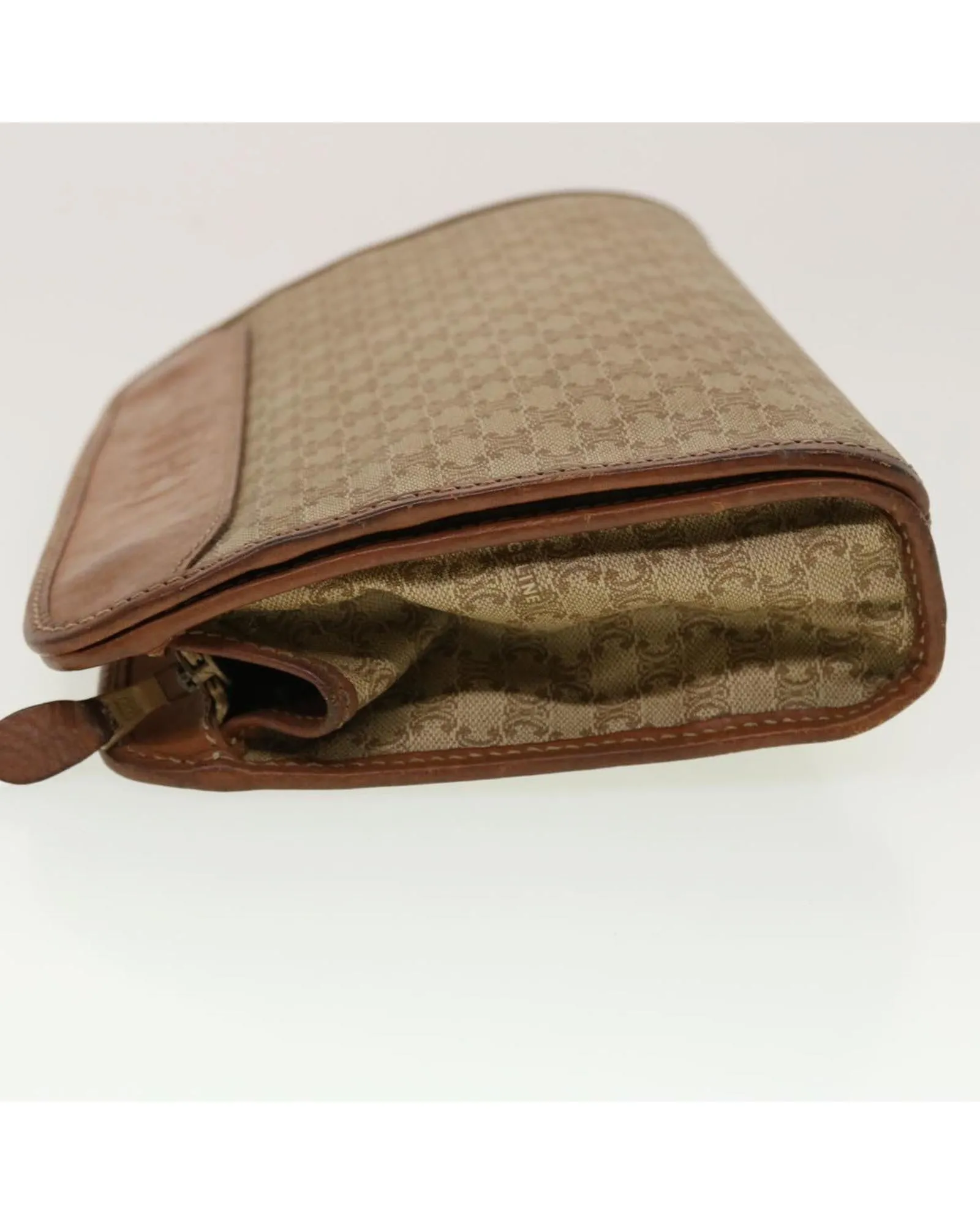 Macadam Canvas Clutch Bag in Beige PVC Leather