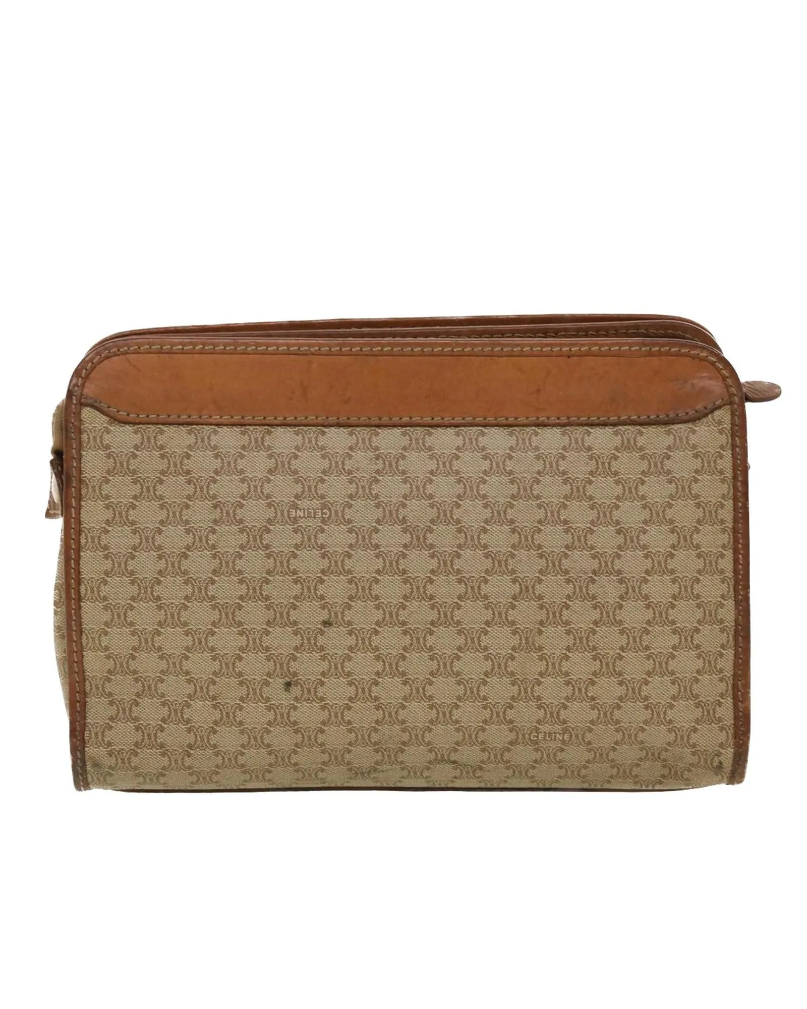 Macadam Canvas Clutch Bag in Beige PVC Leather