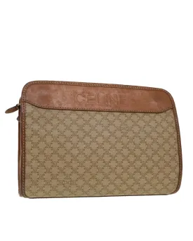 Macadam Canvas Clutch Bag in Beige PVC Leather