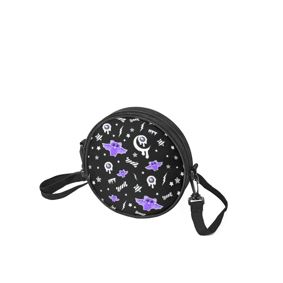 Milky Bat Night Circle Crossbody Bag (Black)