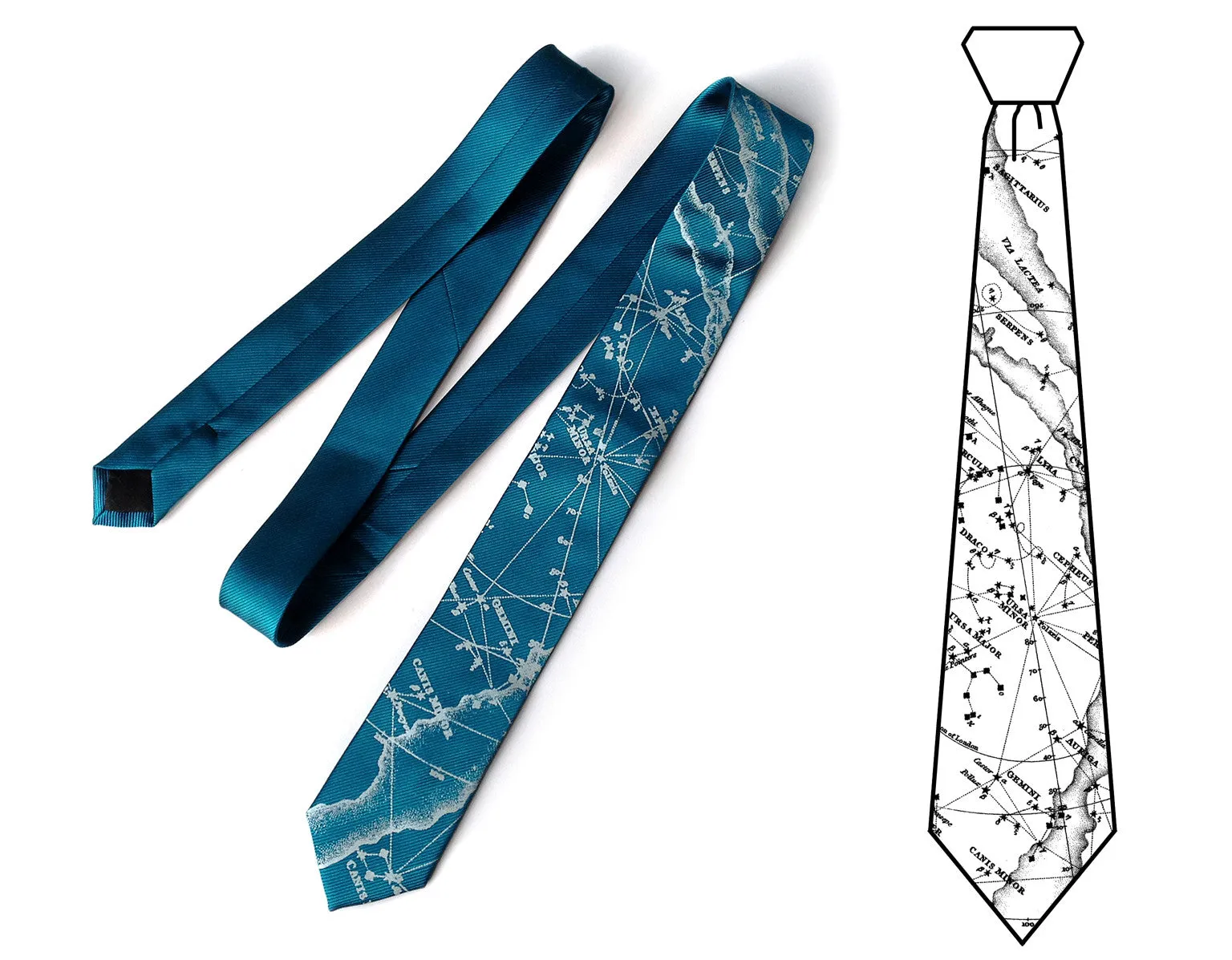 Milky Way Galaxy Necktie, Fine Woven Stripe Tie