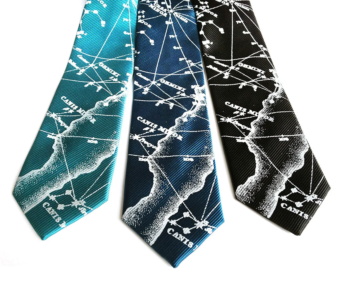 Milky Way Galaxy Necktie, Fine Woven Stripe Tie