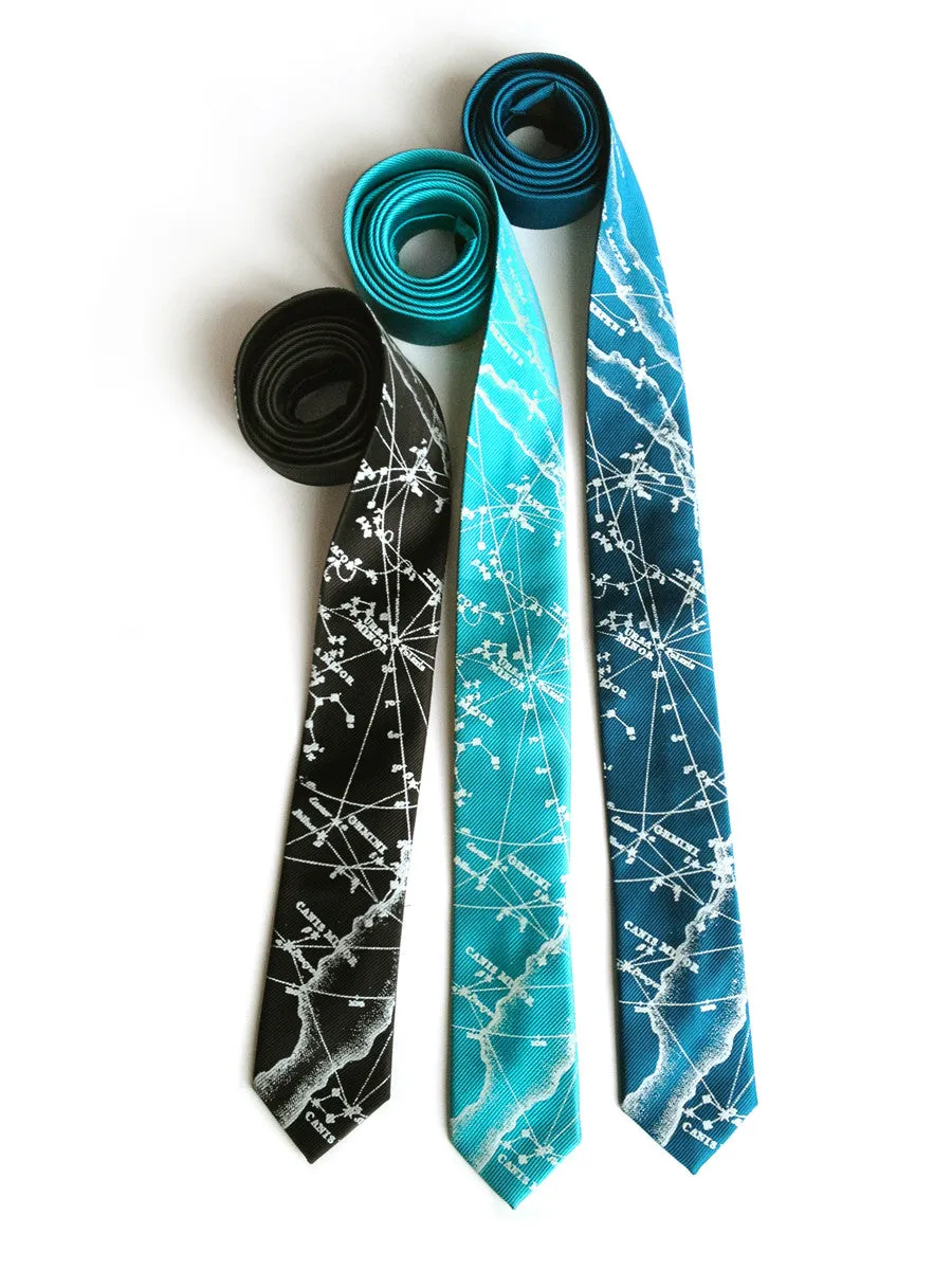 Milky Way Galaxy Necktie, Fine Woven Stripe Tie