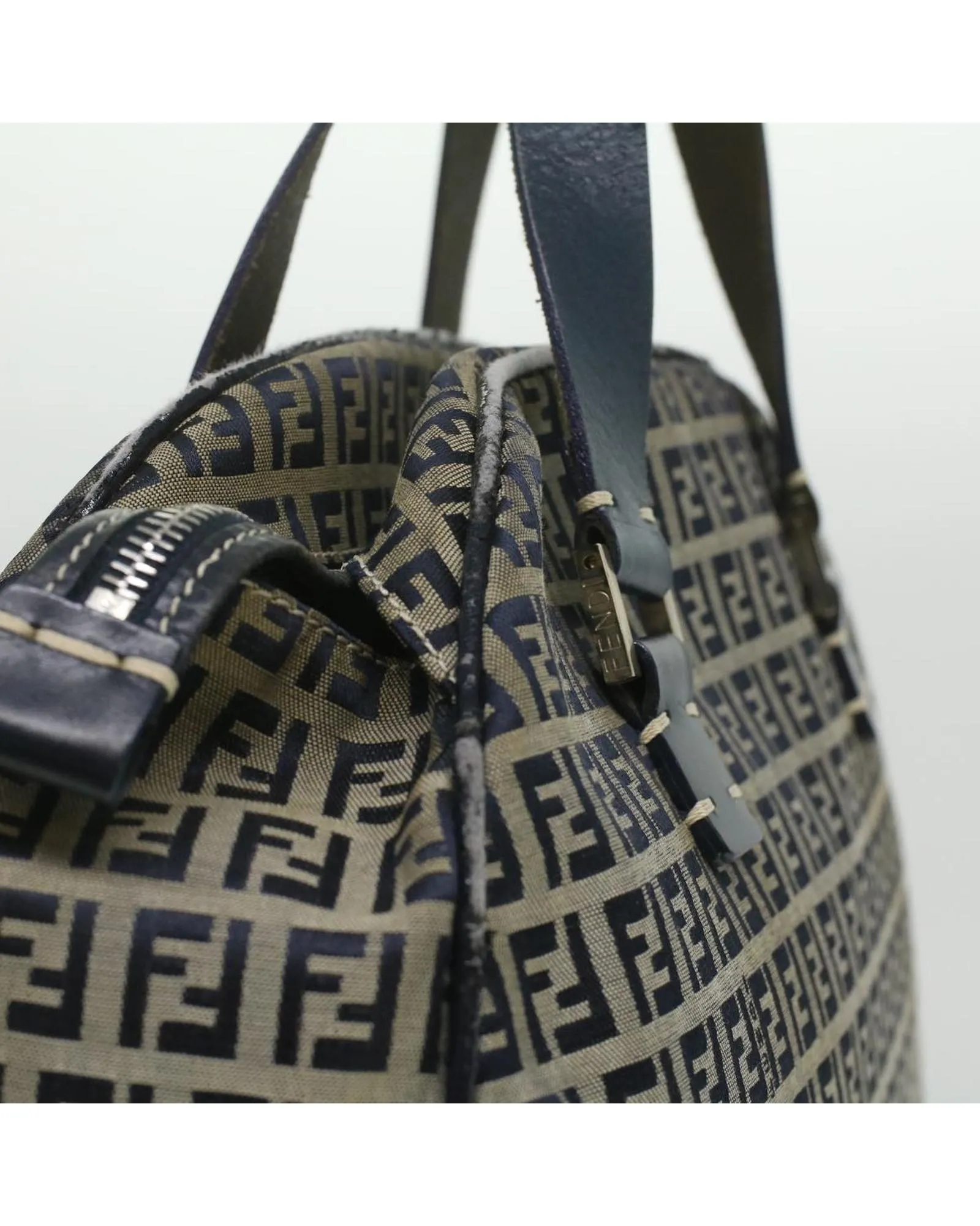 Navy Zucchino Canvas Hand Bag by Fendi