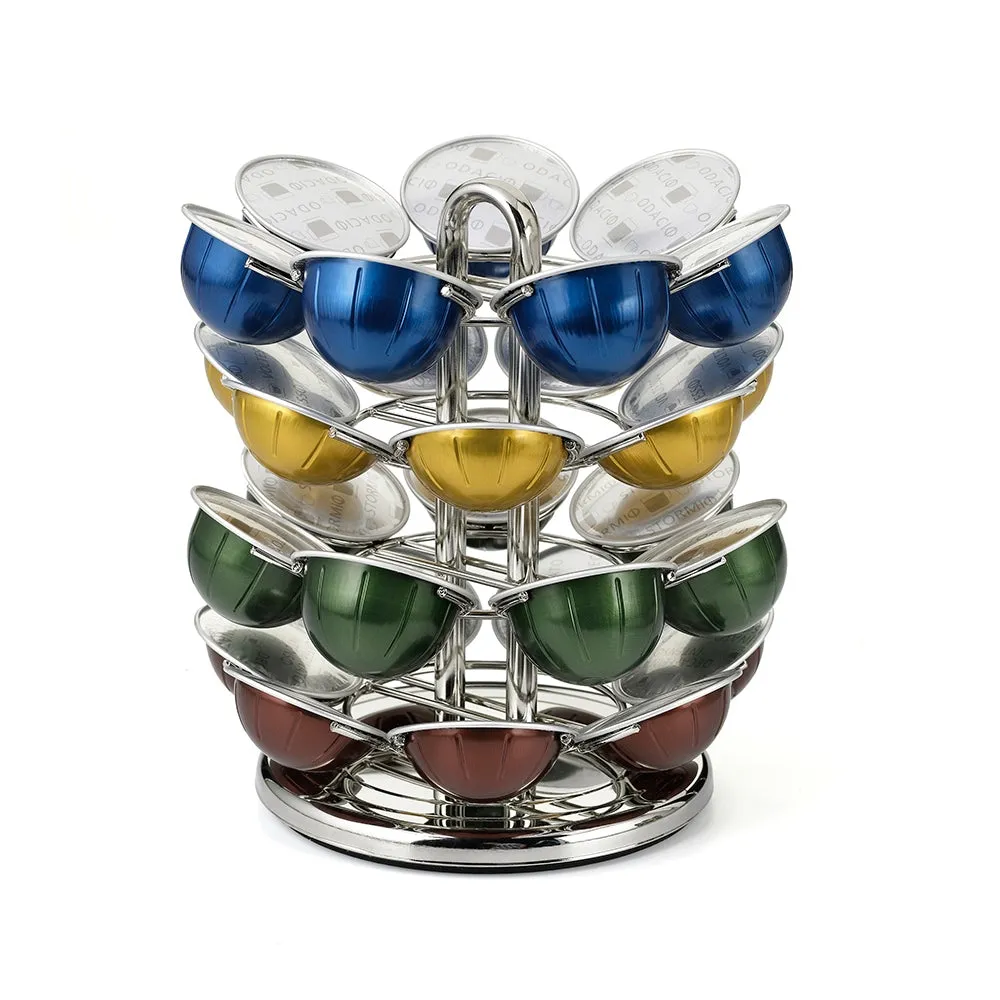 Nifty Solutions 28 Count Nespresso Vertuoline Capsule Carousel, chrome