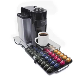 Nifty Solutions Nespresso Vertuoline Pod Rolling Drawer with Glass Top