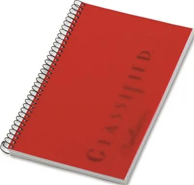 Notebook W/Red Cover' Narrow Rule' 5-1/2 X 8-1/2' White' 100 Sheets/Pad