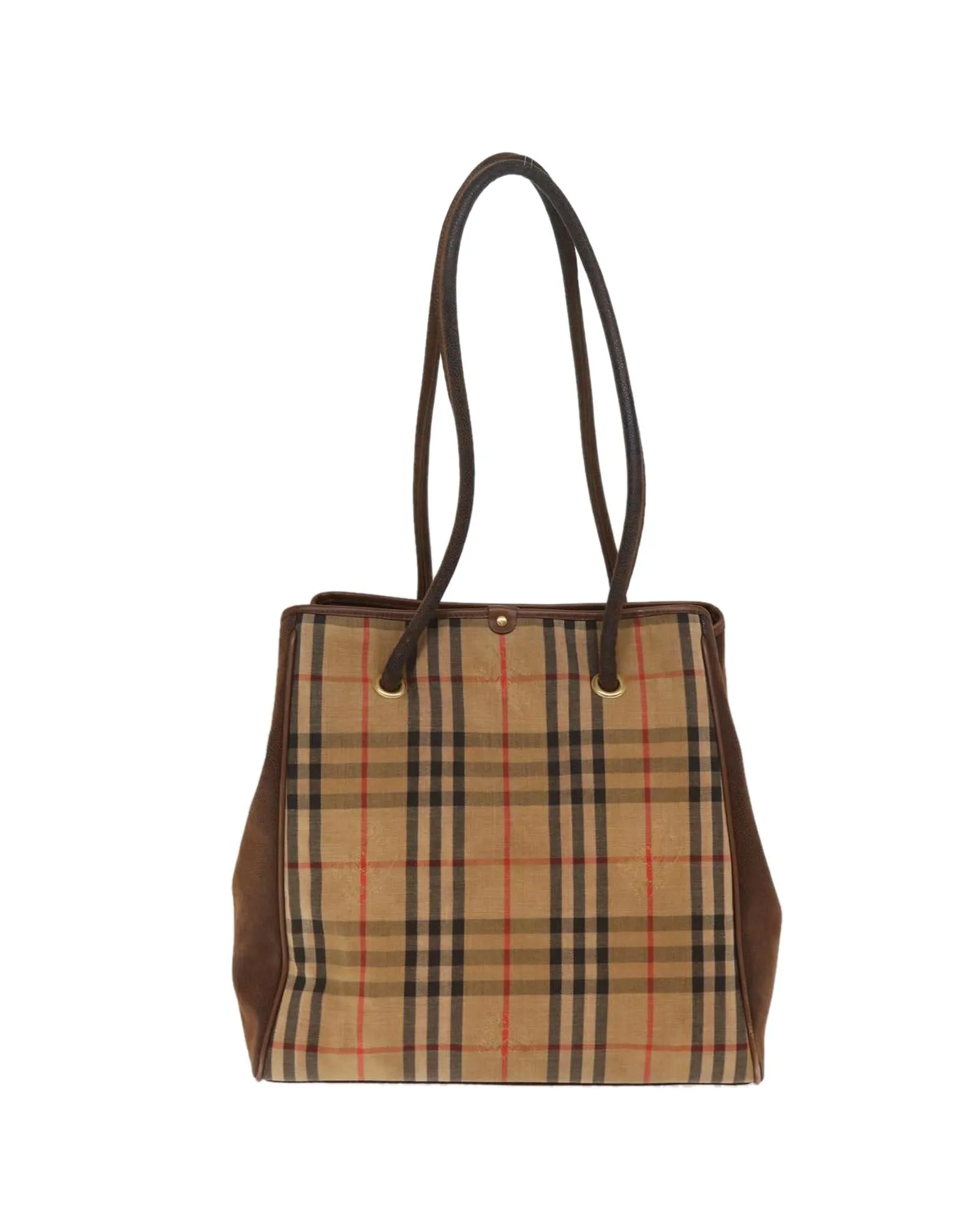 Nova Check Canvas Tote Bag with Pouch