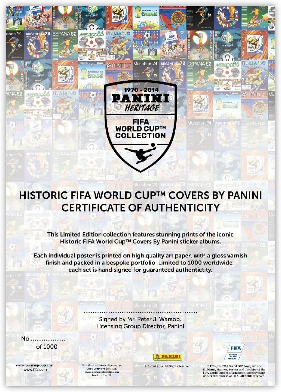 Panini FIFA World Cup Heritage Lithographic Prints: Collectible Art