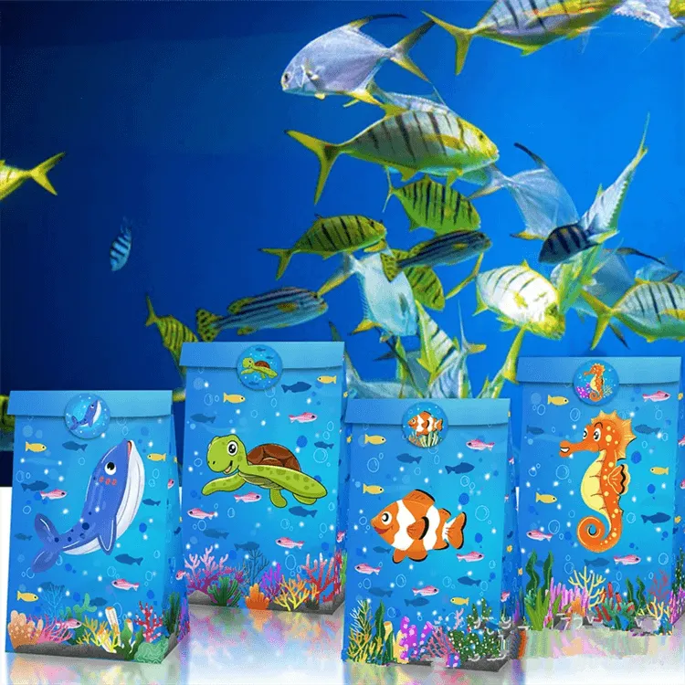 Paper Party Bag | Marine Animal | 12 Pcs