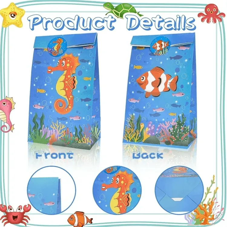 Paper Party Bag | Marine Animal | 12 Pcs