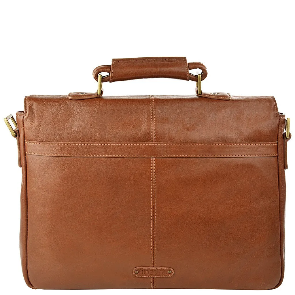 Parker Leather Medium Briefcase in Tan