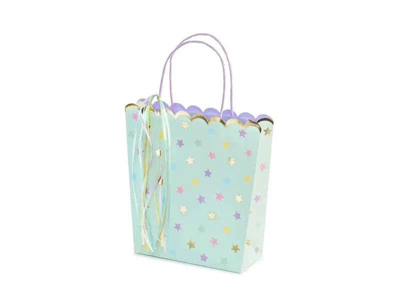 Pastel Mint Green Gift Bag with Stars