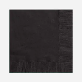 Plain Black Party Napkins