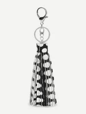 Polka Dot Tassel Keychain