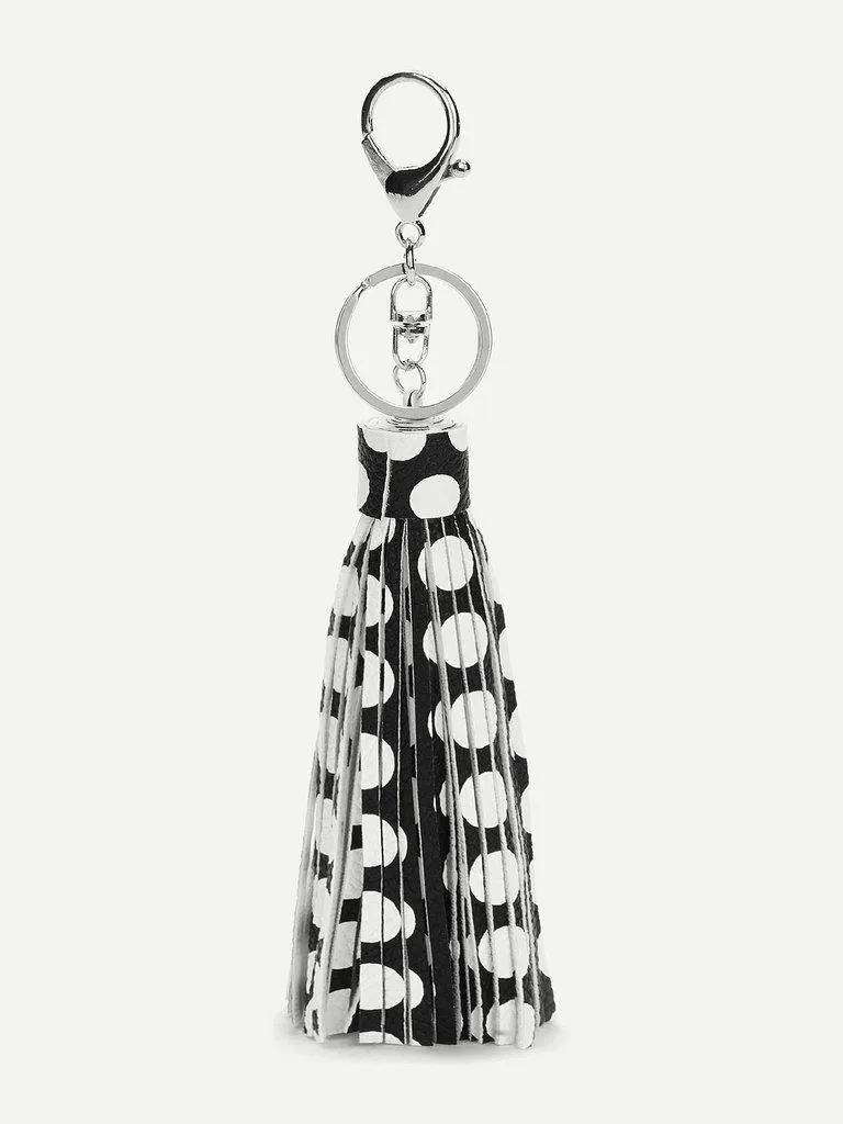 Polka Dot Tassel Keychain