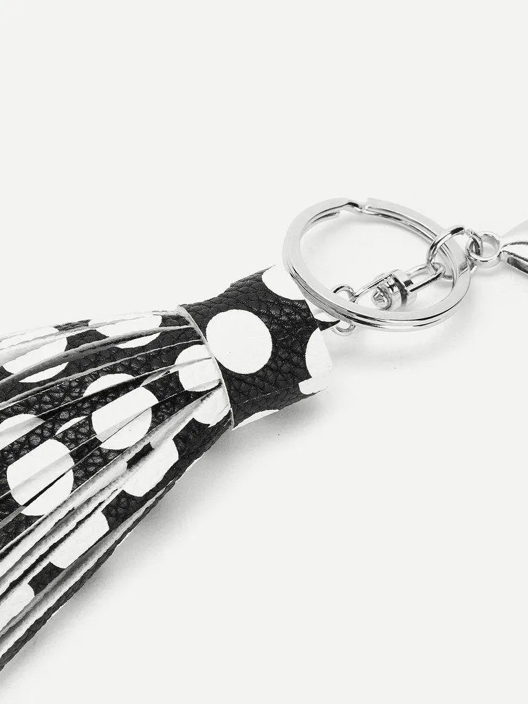 Polka Dot Tassel Keychain