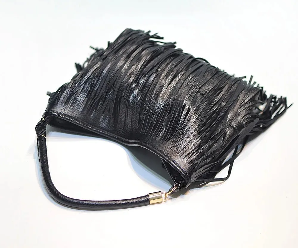 Pre Order:  Fringed Leather Shoulder Bag