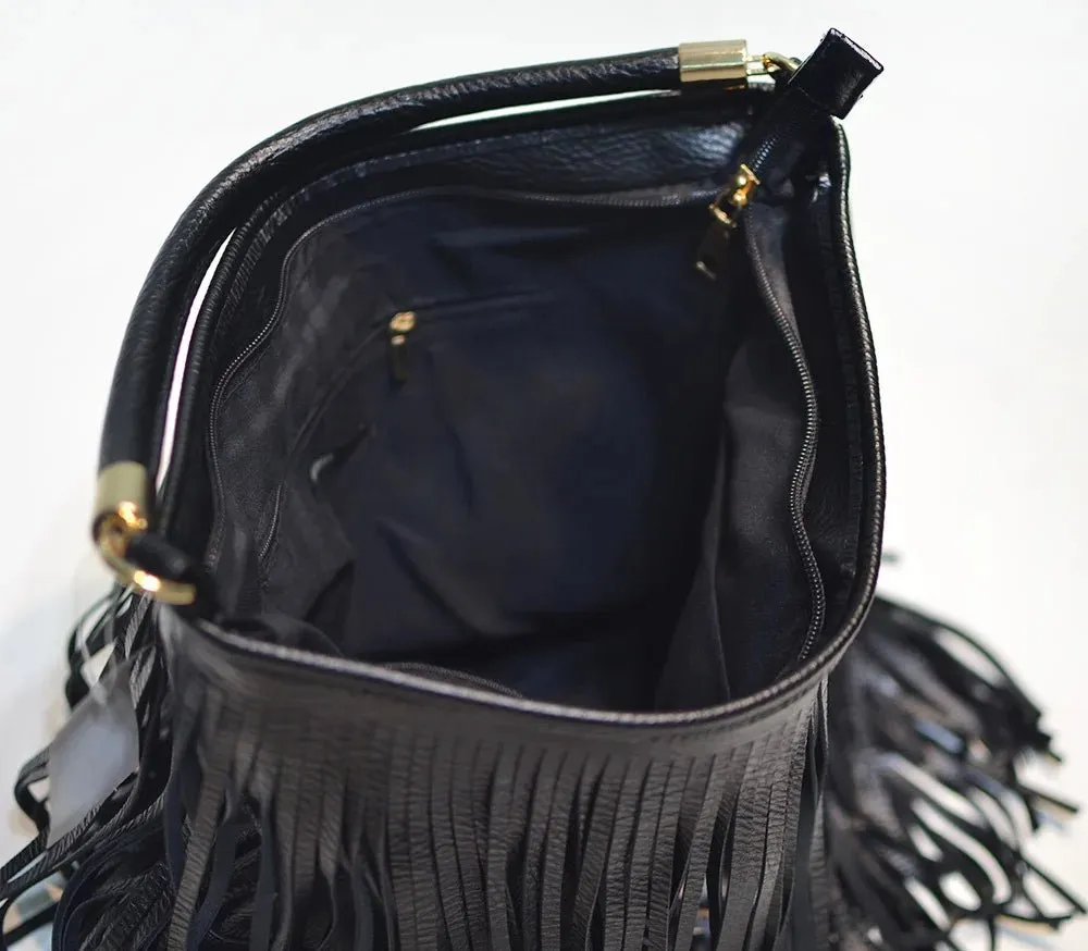 Pre Order:  Fringed Leather Shoulder Bag