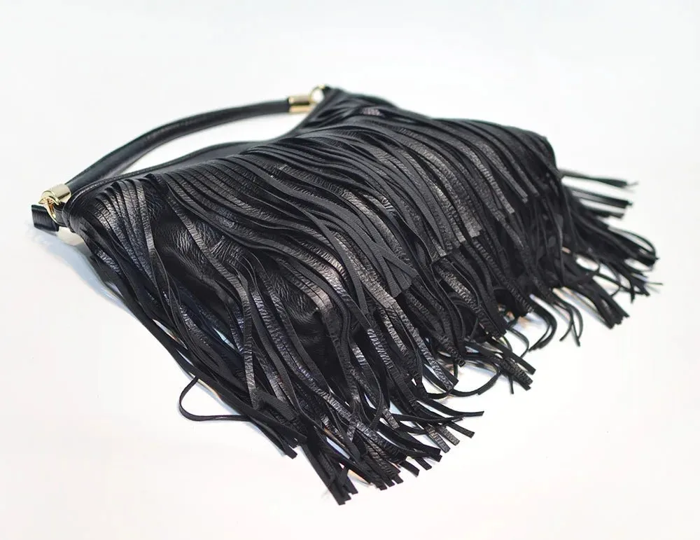 Pre Order:  Fringed Leather Shoulder Bag