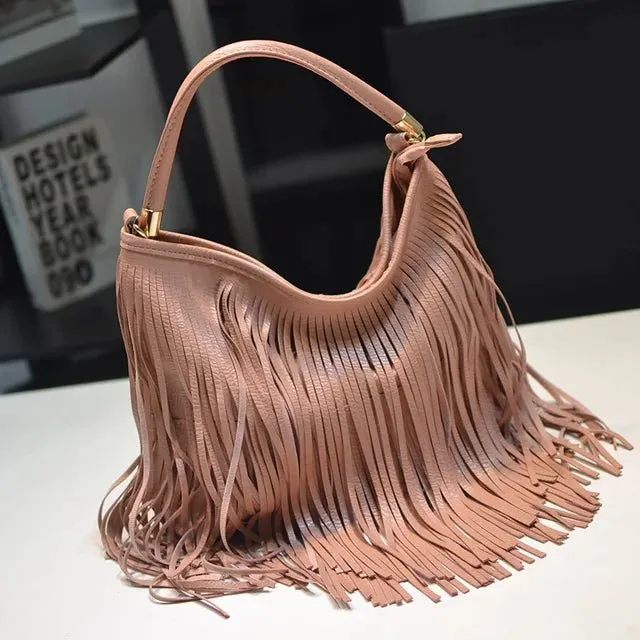 Pre Order:  Fringed Leather Shoulder Bag