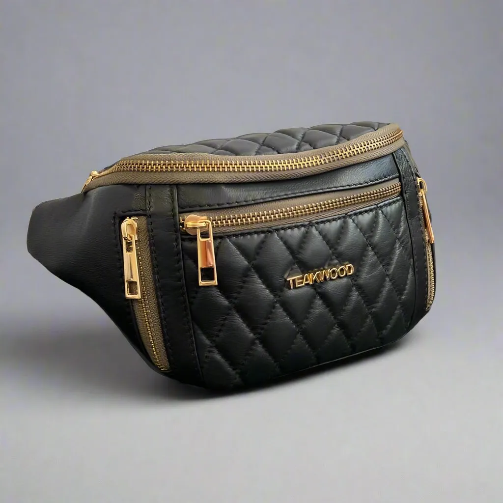 Quilted Sheep Leather Waist Bag