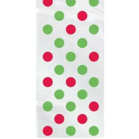 Red & Green Dots Cello Bags 20pk