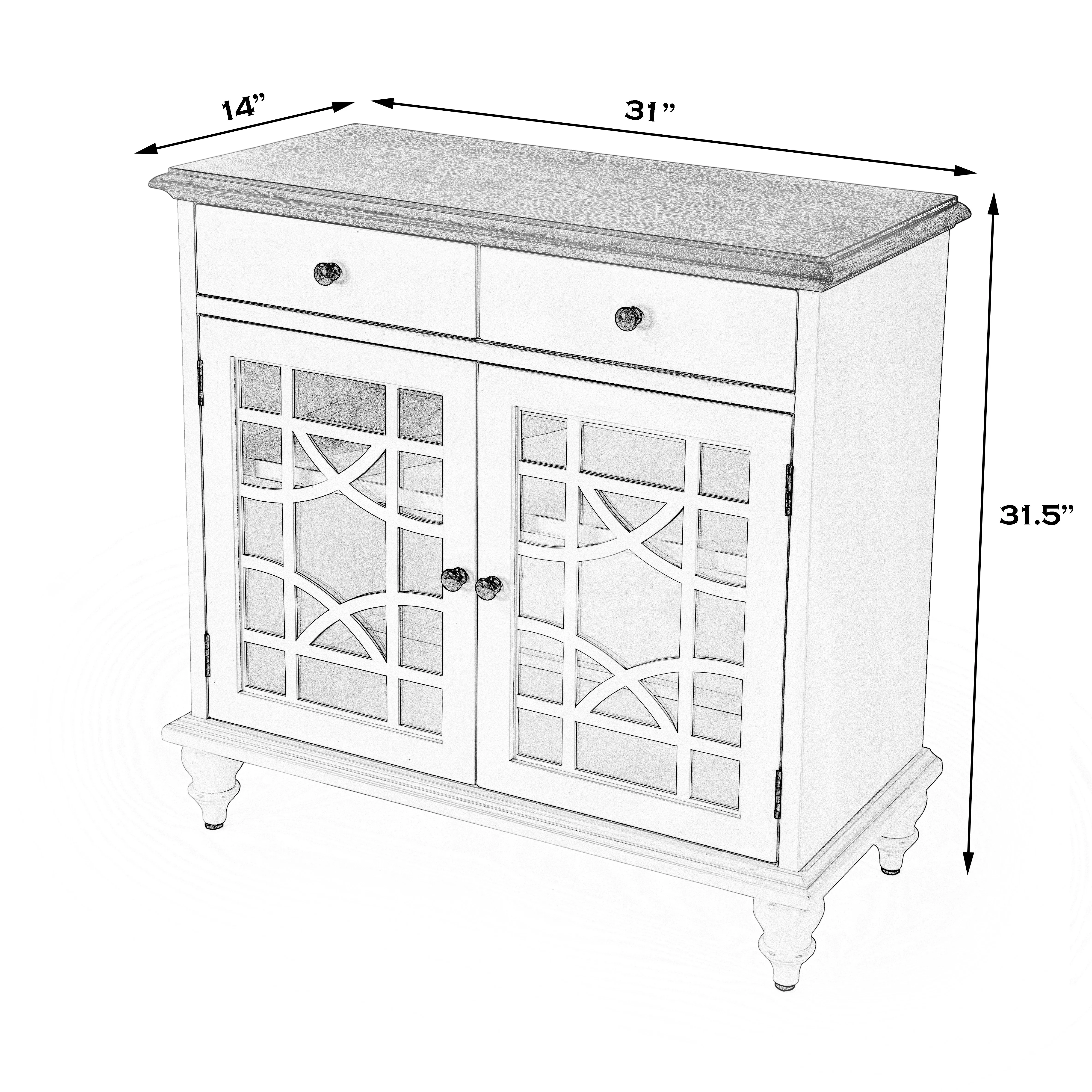 Rene 2 Door 2 Drawer Cabinet in White  5632304