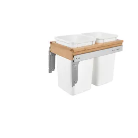 Rev-A-Shelf / 4WCTM-15DM2-343-FL / Wood Top Mount Pullout Double Trash/Waste Container