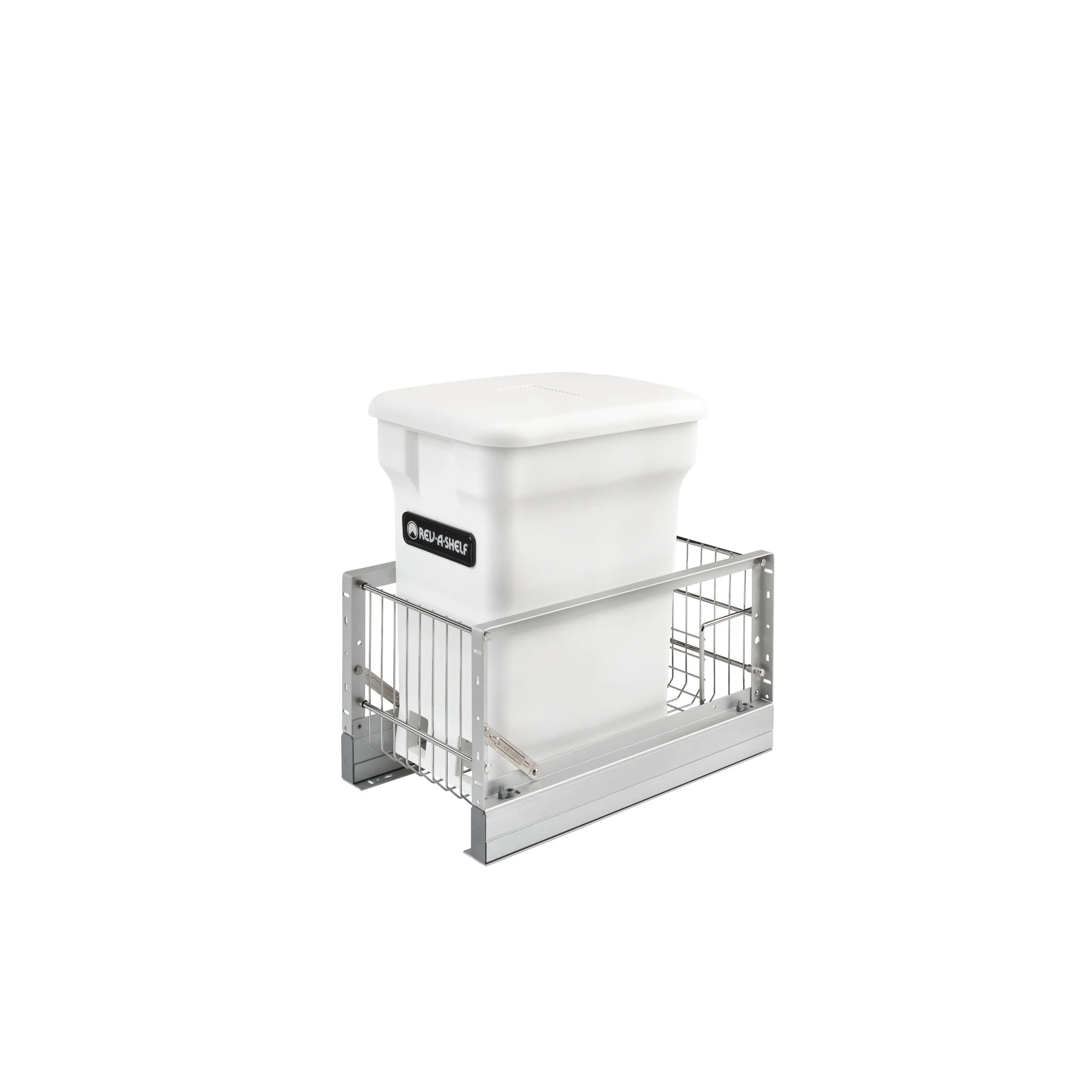 Rev-A-Shelf / 5349-15CKWH-1 / Aluminum Pullout Compost Container w/ Soft-Close