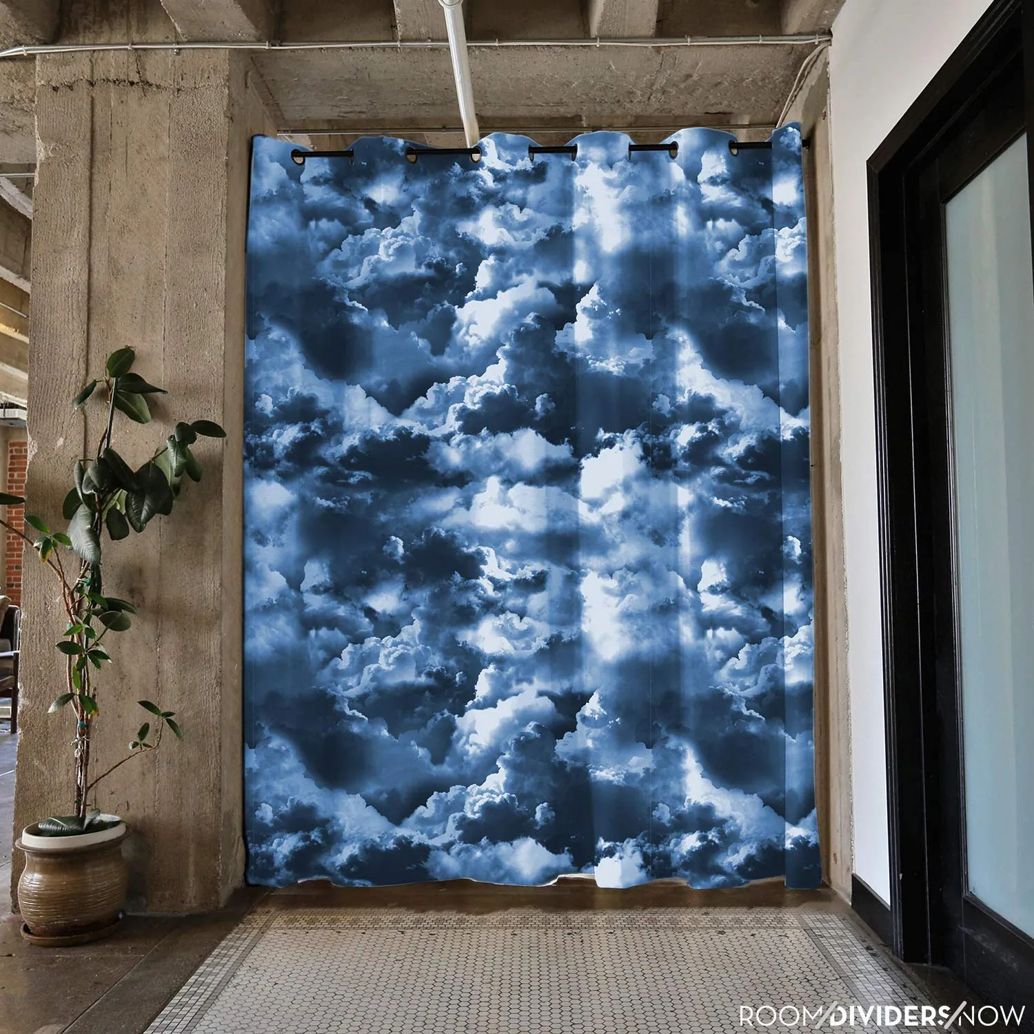 Room Divider Curtain, 8ft Tall X 15ft Wide (Rolling Clouds)