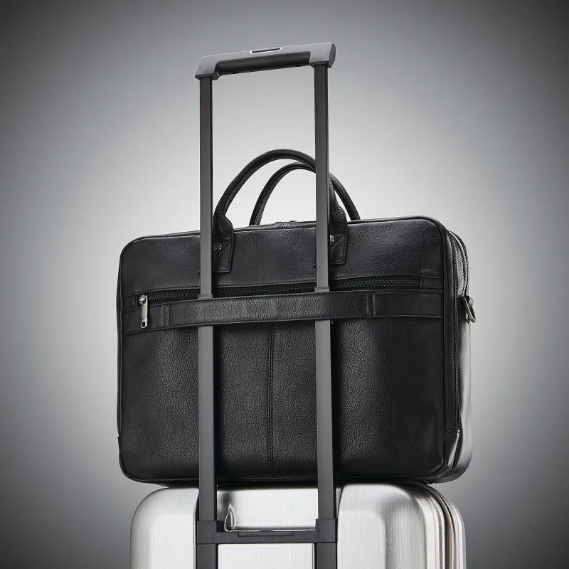 Samsonite - Classic Leather Top Loader Briefcase - Black