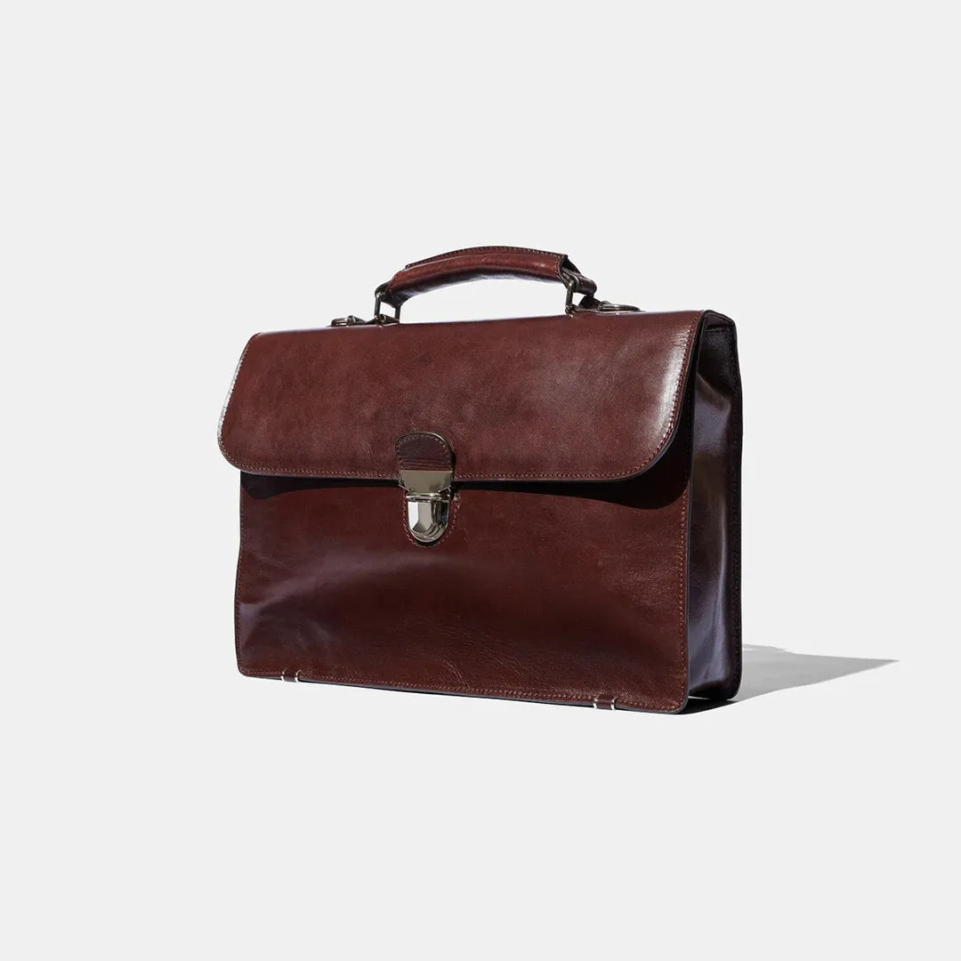 Small Briefcase - Brown Leather by Baron