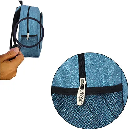 Small Size Turquoise Glitter NGIL Backpacks For Dance and Cheer Competition