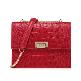 Tauren Croc Embossed Leather Crossbody Bag