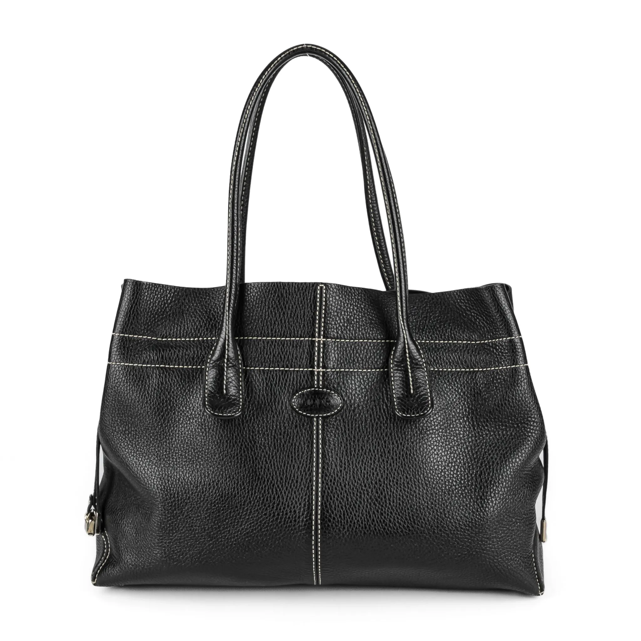 TODS Black Leather Tote Bag