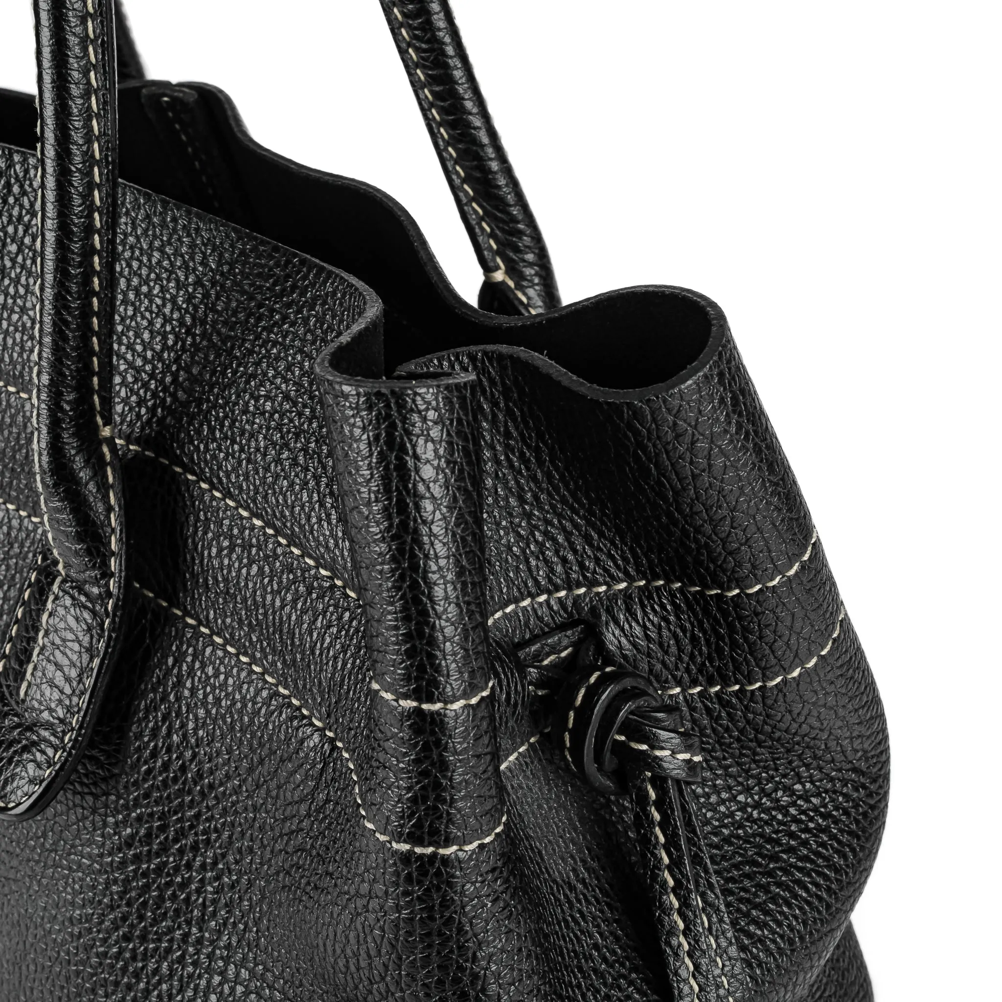 TODS Black Leather Tote Bag