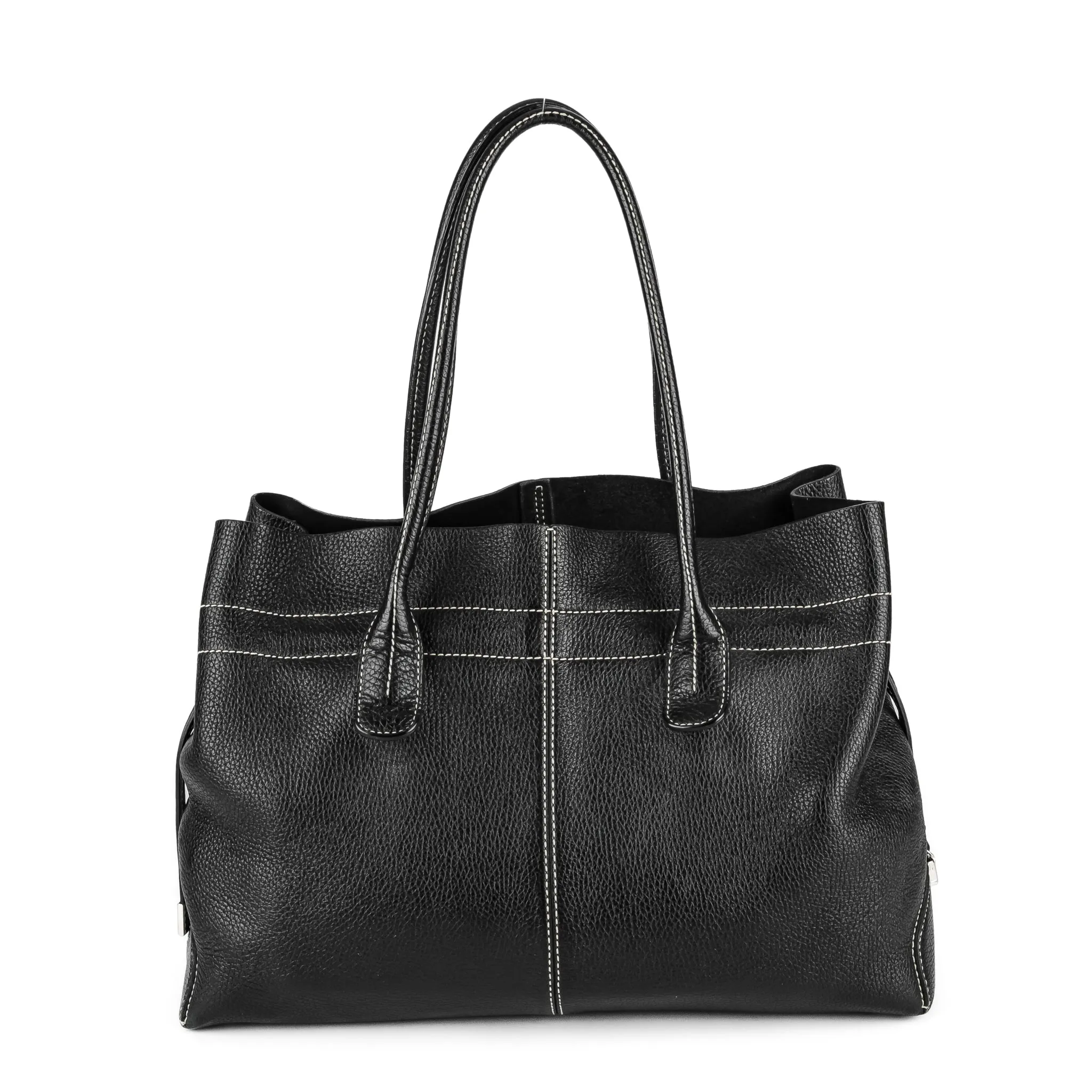 TODS Black Leather Tote Bag