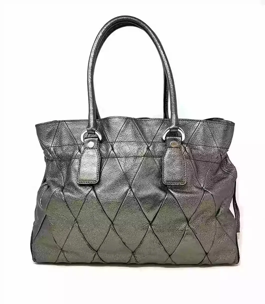 TOD’S Patchwork Bronze Leather Tote Bag