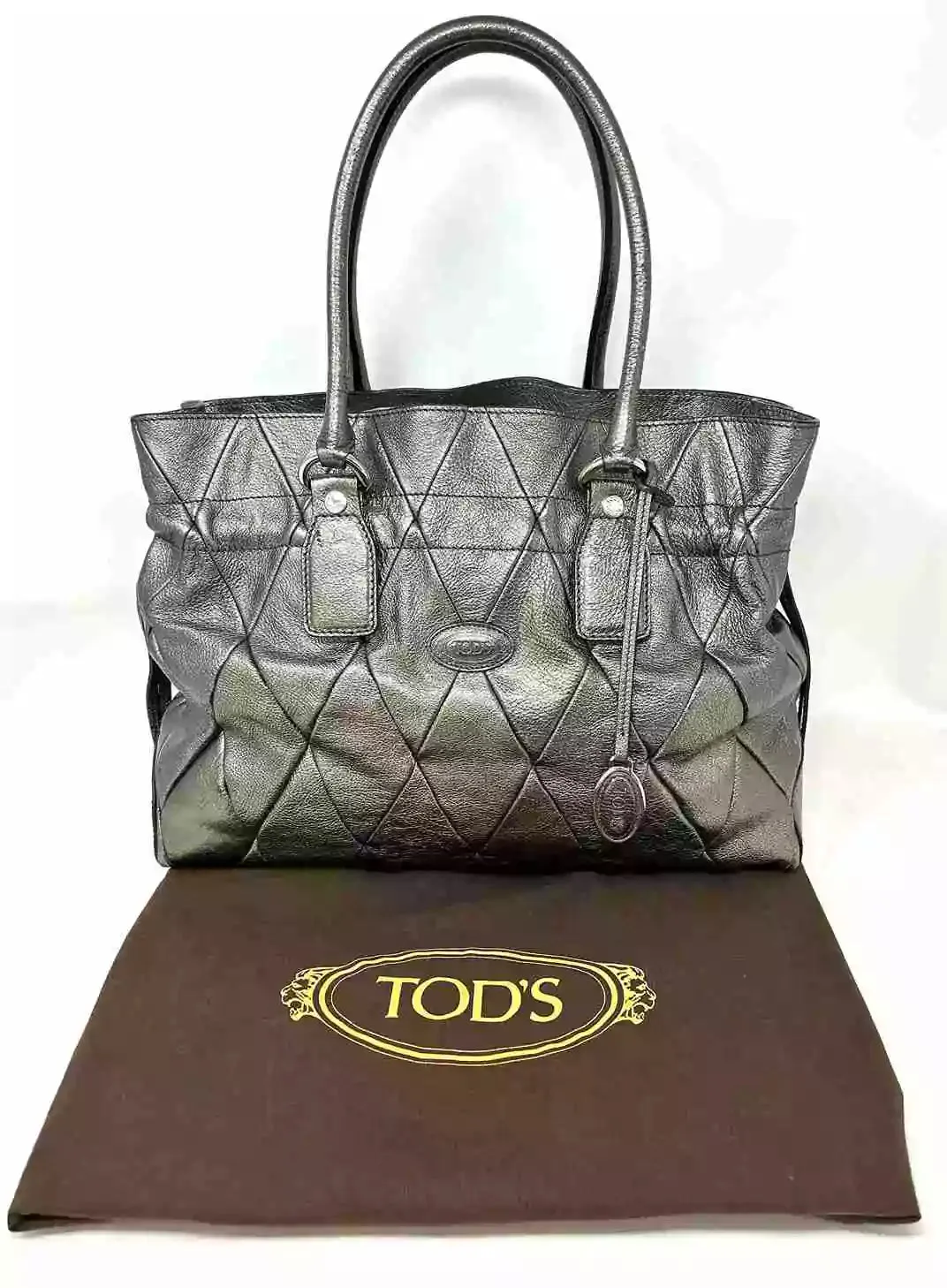 TOD’S Patchwork Bronze Leather Tote Bag