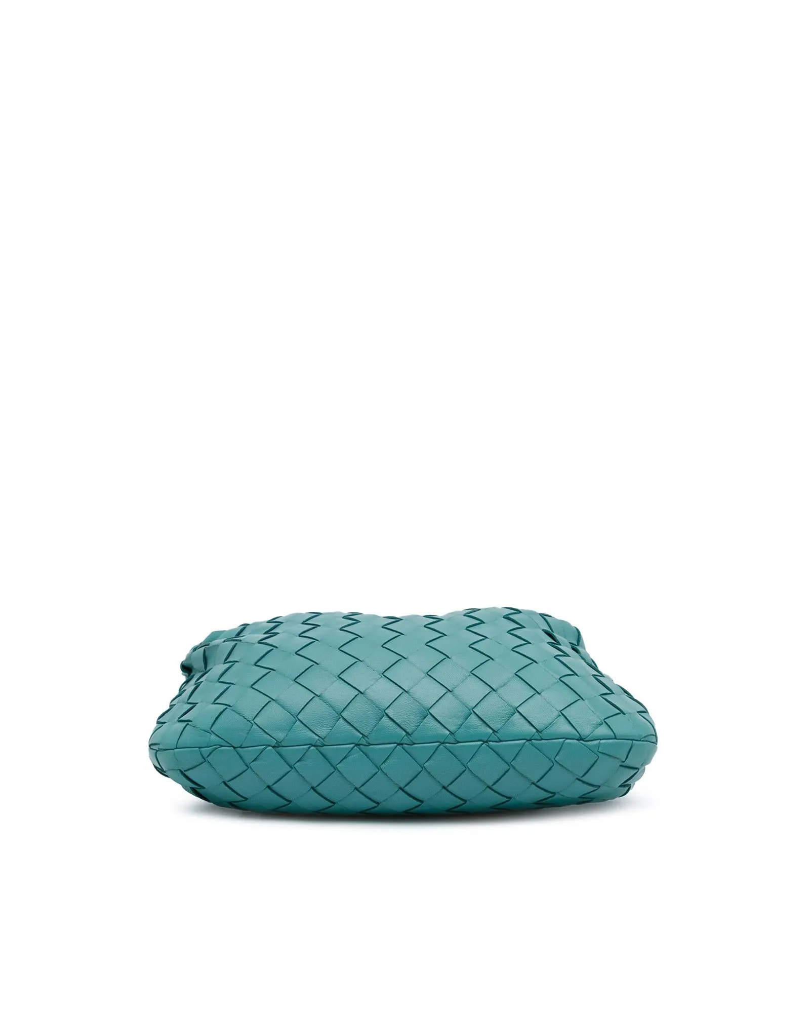 Woven Leather Mini Shoulder Bag with Top Zipper